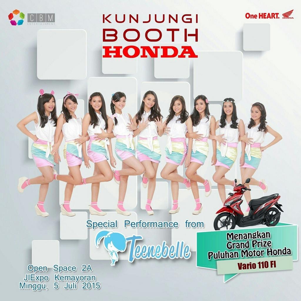 Ayoo dtg yaa.. tgl 5 juli jam 7 malam di booth honda PRJ hihi teenebelle akan menghibur kalian ;;)