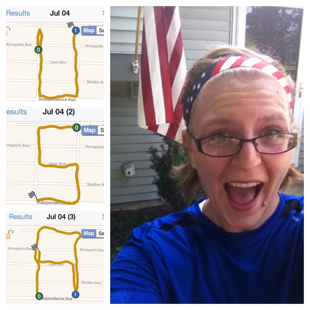 bertschirae's tweet image. I finished the @runnersworld #RWRunStreak today! Took 2.1 mi to spell USA. Total mileage: 78.8! #41DaysOfAwesome