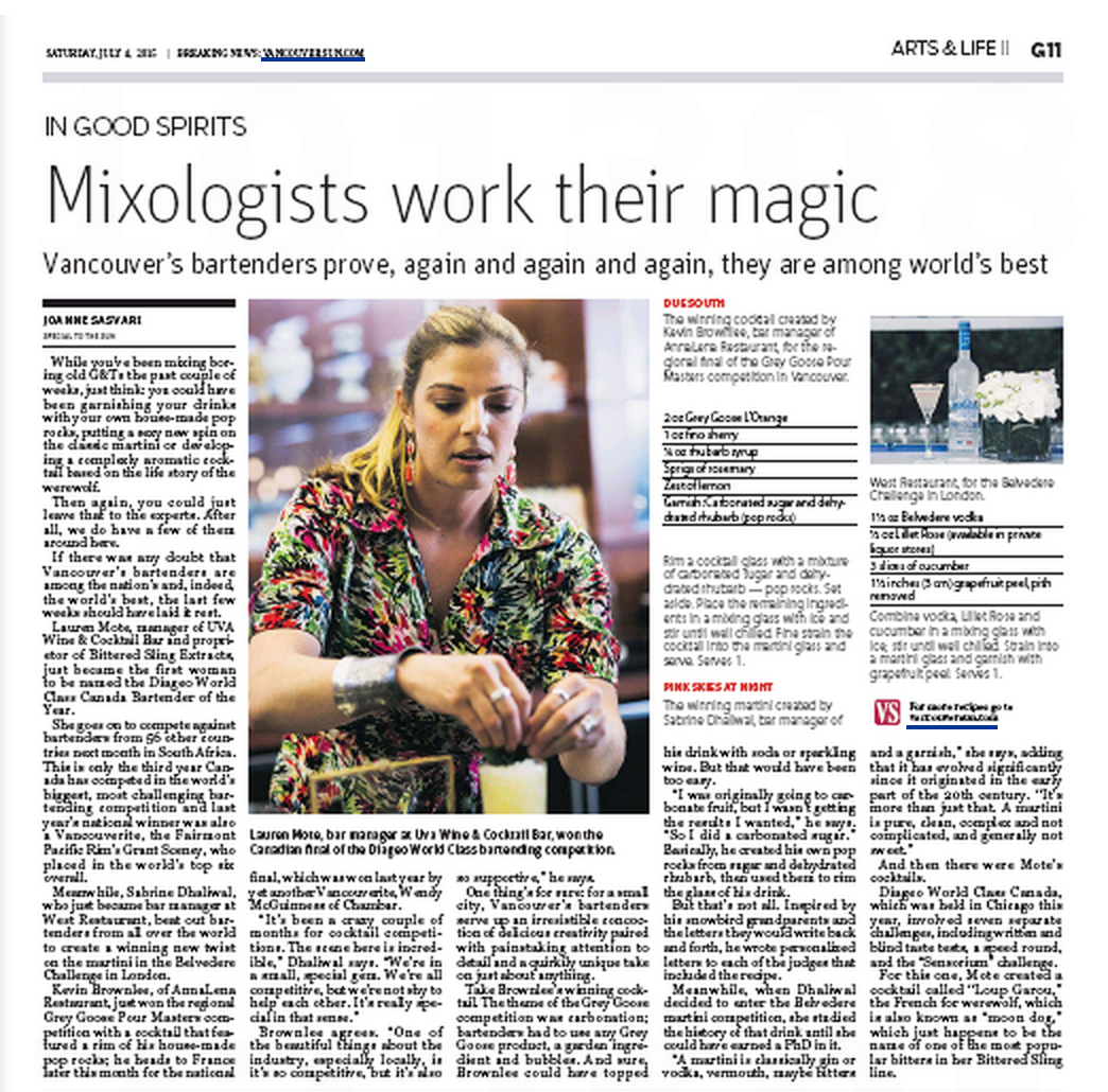 Three cheers for <a href="/LaurenMote/">Lauren</a> @SabrineDhaliwal <a href="/ImbibeArchitect/">Kevin Brownlee</a>! vancouversun.com/life/Spirited+… <a href="/VancouverSun/">The Vancouver Sun</a>  <a href="/joannesasvari/">Joanne Sasvari</a>