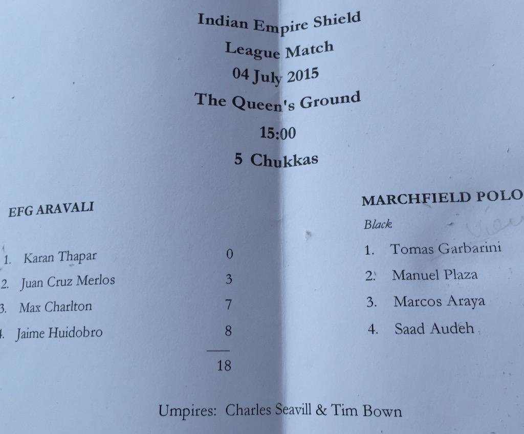 Good win today <a href="/EFGInt/">EFG International</a> Aravali <a href="/jaimeghuidobro/">JAIME G-HUIDOBRO</a> 9-6 Marchfield #polo <a href="/guardspoloclub/">Guards Polo Club</a> Ground 1 #IndianEmpireShield