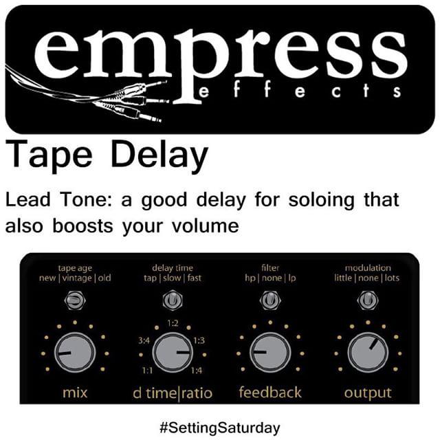 empress_effects's tweet photo. Empress Effects Tape Delay, Lead Tone Setting #EmpressEffects #TapeDelay #SettingSaturday http://t.co/P0XyzZpKtC