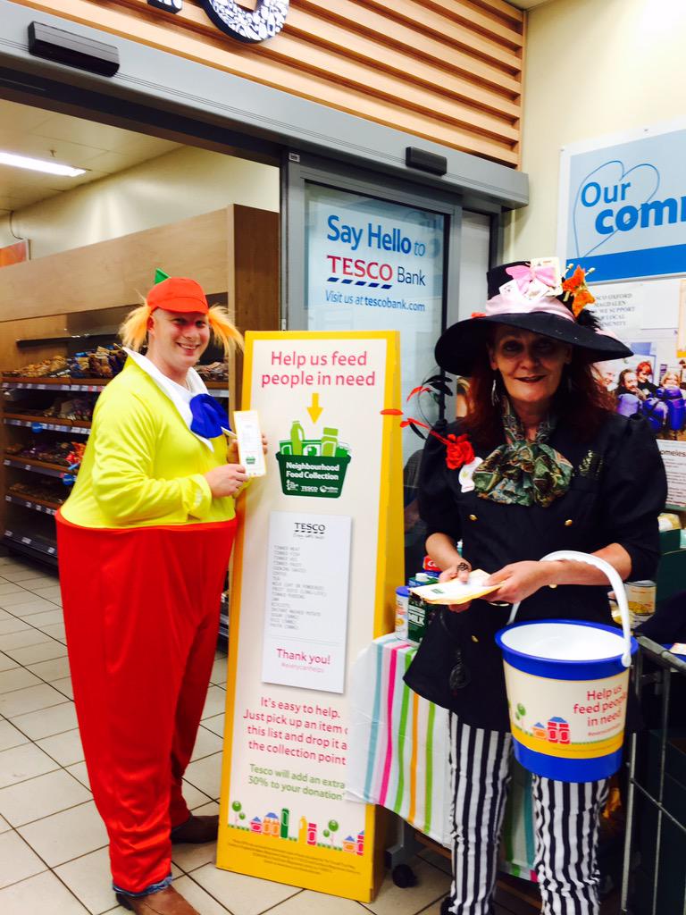 6292Tesco's tweet photo. A big of fun today supporting the foodbank and 150 years of Alice in Wonderland celebrations in Oxford today? http://t.co/Dm9myj8wCS