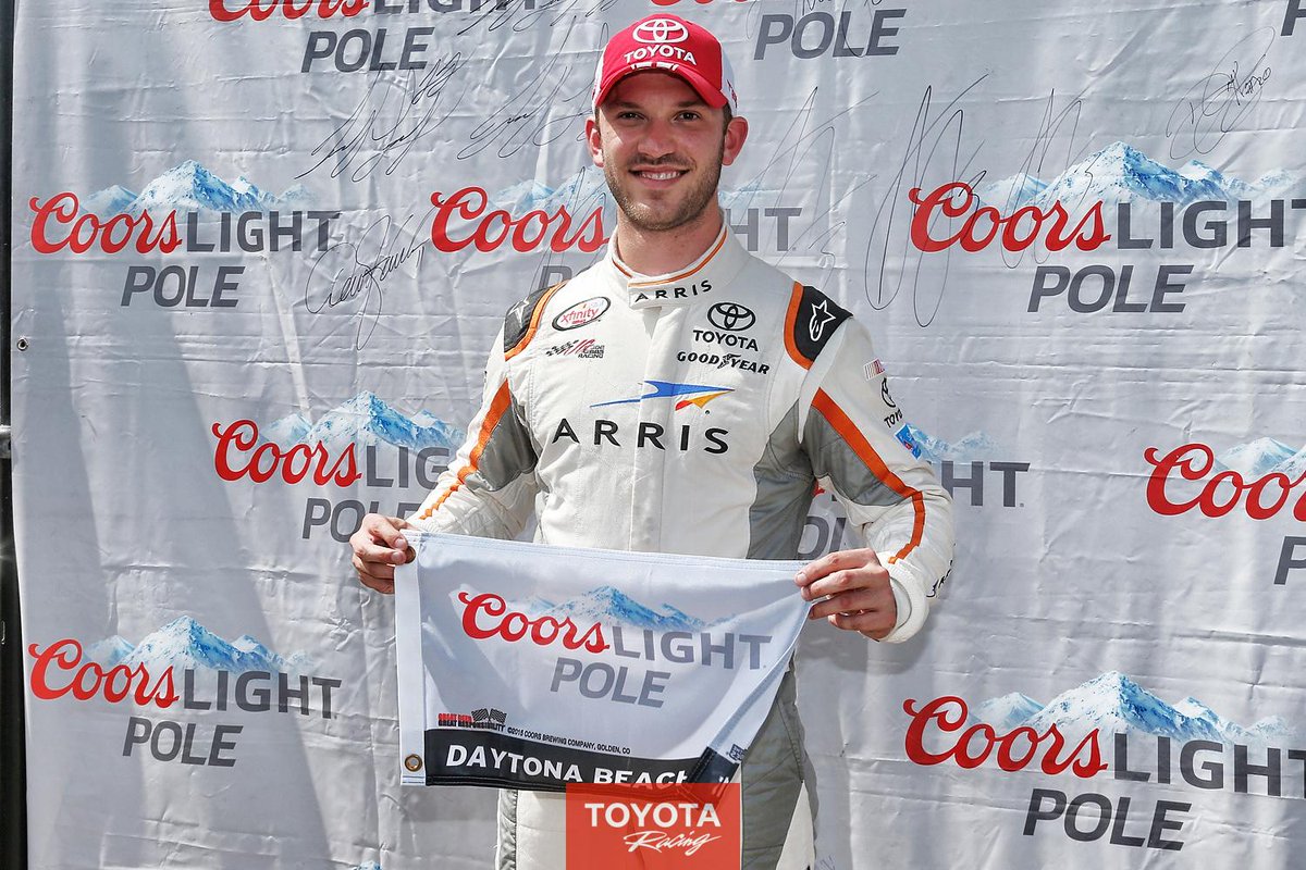 ToyotaRacing's tweet image. RETWEET to help us congratulate @dnlsuarez for winning the pole for the @NASCAR_XFINITY #SubwayFirecracker250!