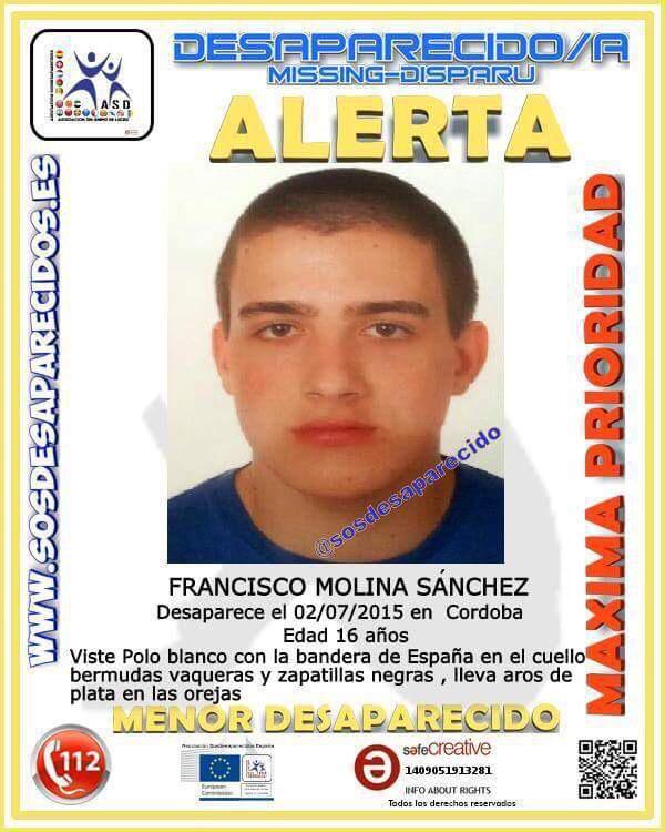JesusSanchez__'s tweet photo. #Colabora
Este es Francisco (16 años), y ha #desaparecido en #Córdoba
Si lo ves llama 091 062 112
Tu RT también ayuda http://t.co/dZf6PkBqkv