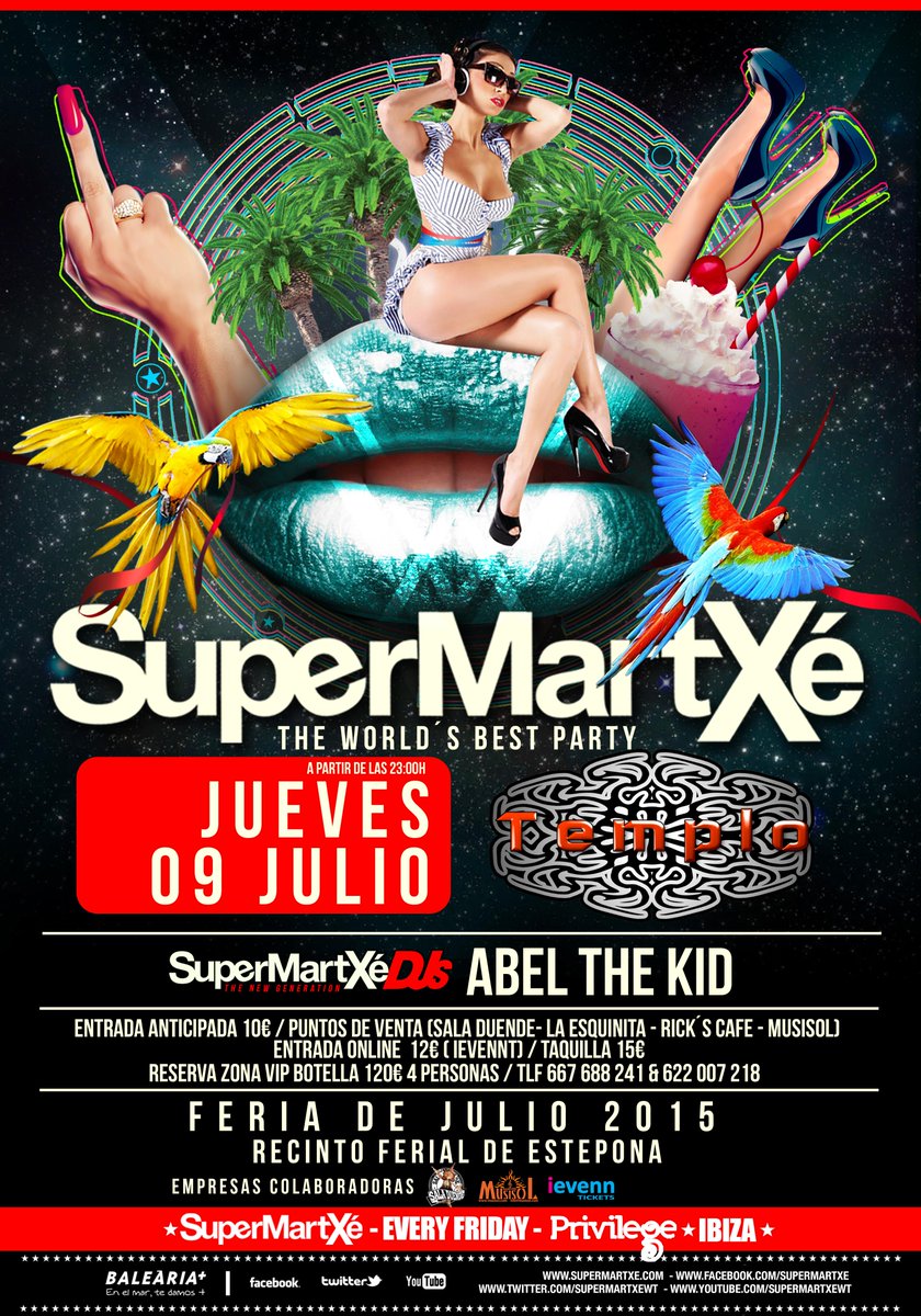 Jueves 9 Julio en Templo by Duende Copas Fiesta <a href="/SuperMartXeWT/">SuperMartXé Official ®</a> de la mano de <a href="/abelthekid/">แมวชื่อชาบู</a> . ievenn.com/fiestas/superm…
