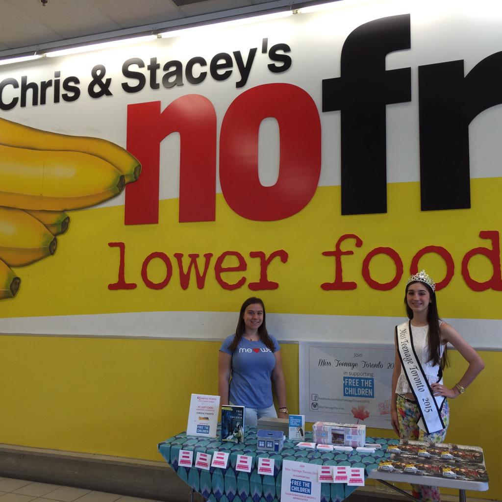 MissTeenToronto's tweet photo. What a successful day of fundraising for @freethechildren! Thank you Chris &amp; Stacey's No Frills for the raffle prize! http://t.co/scV35fKzkY