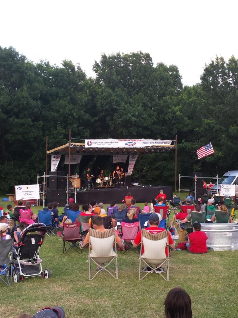 peteyguitarman's tweet image. Audio Adrenaline in Stigler, OK.  #4thFest #AudioAdrenaline #AdamAgee