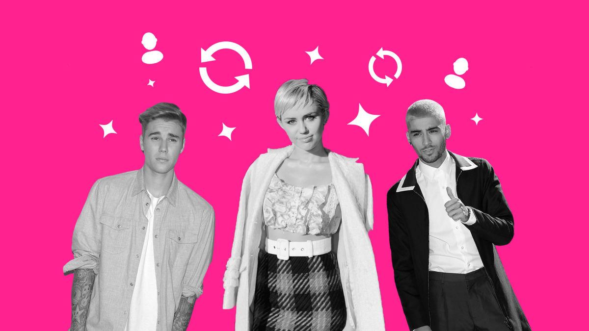 MTV's tweet photo. 13 of the best celebrity transformations of 2015 ft. @JustinBieber + @MileyCyrus + @ZaynMalik: http://t.co/jVY0BVW2a9 http://t.co/k4XIwdTIyA