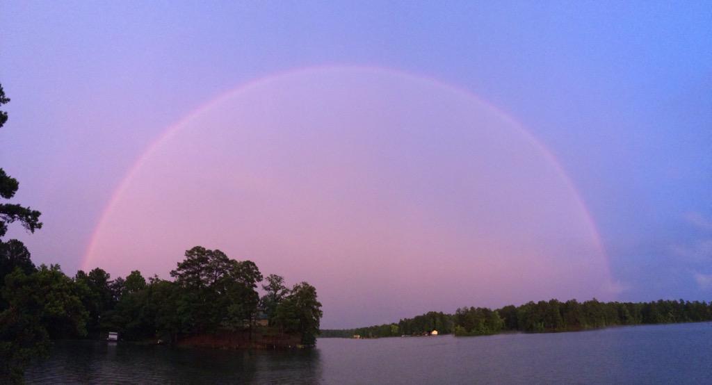 Incredible 4th of July rainbow at Lake Martin tonight. Awesome.