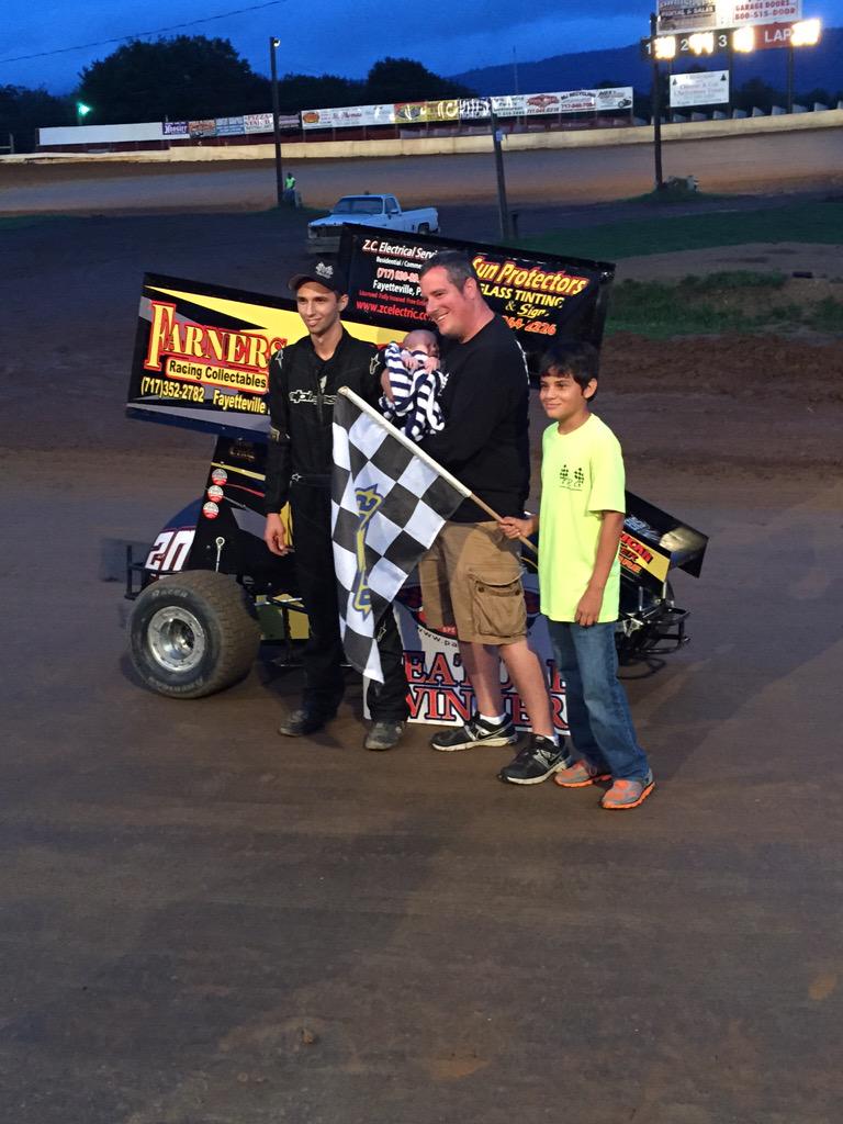 FarnersRacing's tweet photo. #TeamFRC picks up another big win tonight at Path Valley with @CoryMyers20 Camdyn's first race too! #VictoryLane http://t.co/FXrVZmqHPS