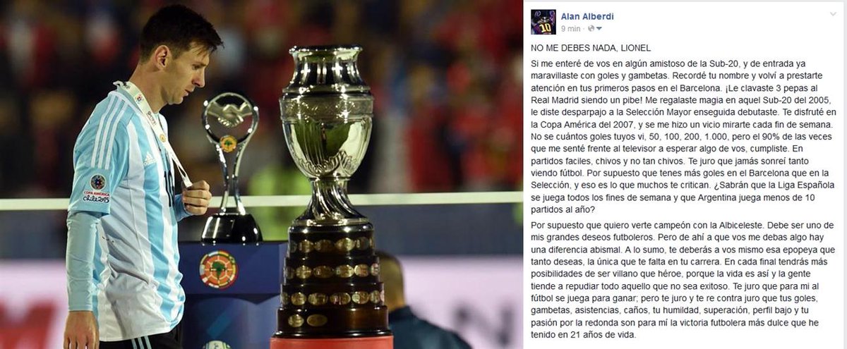 AlanAlberdi's tweet photo. No me debes nada, Lionel. http://t.co/EbevUY2ciO