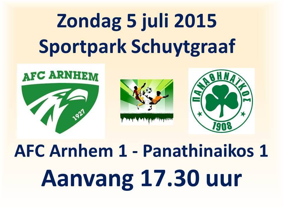 Vandaag om 17:30 uur: <a href="/AFCArnhem/">AFCArnhem</a> - <a href="/panathinaikos/">Panathinaikos</a> op Sportpark De #Schuytgraaf te #Arnhem #Presikhaaf #Driel #Elst