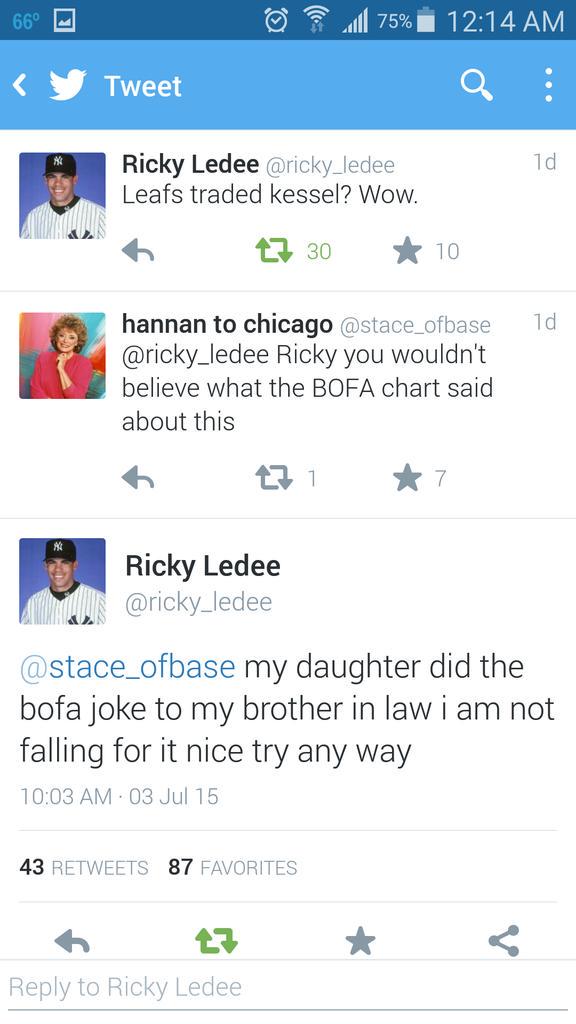  true he wished Jose Canseco happy birthday. Someone triedthe bofa joke on him too 