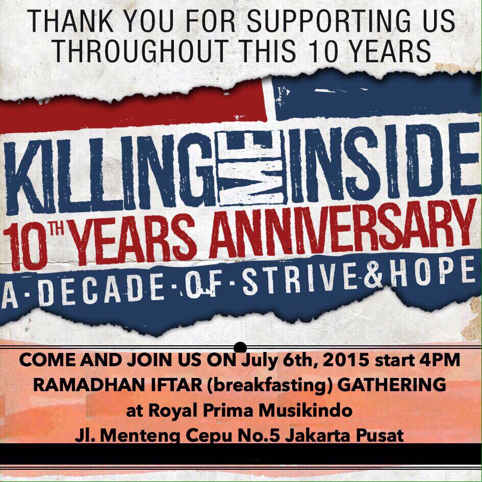 Besok merayakan 10th Anniversary Killms berbuka bersama di RPM ya. Alamatnya tertera di flyers. See you tomorrow!