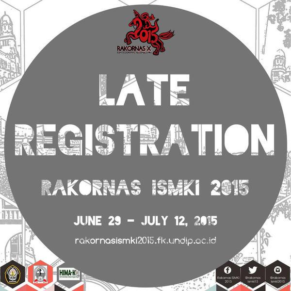 LATE REGISTRATION RAKORNAS 2015 HAS OPENED!! Late Regis : 29 juni - 12 juli Fee PHW/PHN: 675rb Fee NON PHW/PHN: 700rb