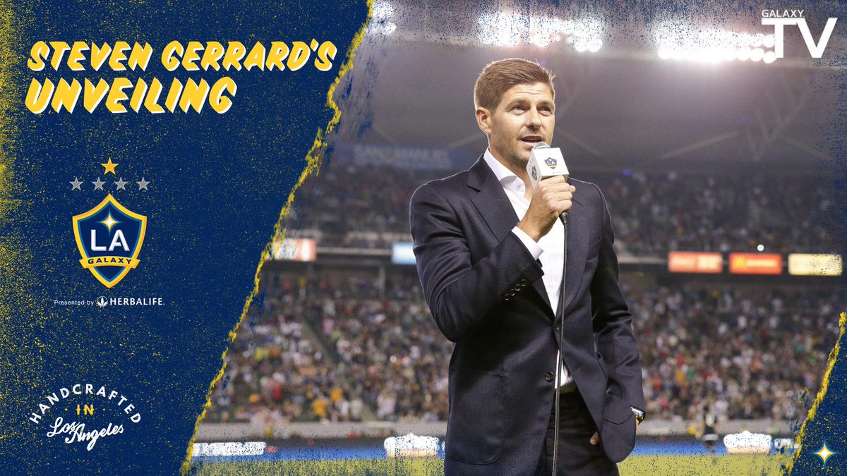 LAGalaxy's tweet photo. Watch Steven Gerrard’s halftime interview with @TWCSportsNet’s @KelliTennant: http://t.co/ahdEg1n7Tp #GR8NESS http://t.co/awOq29odoY