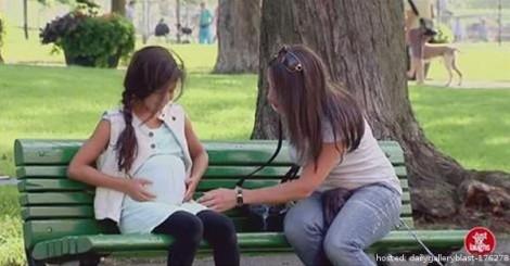 DisThat's tweet image. A Woman Sees This Pregnant Little Girl At The Park. When The Baby's Daddy Arrives? Wow... bit.ly/1dxOKoV