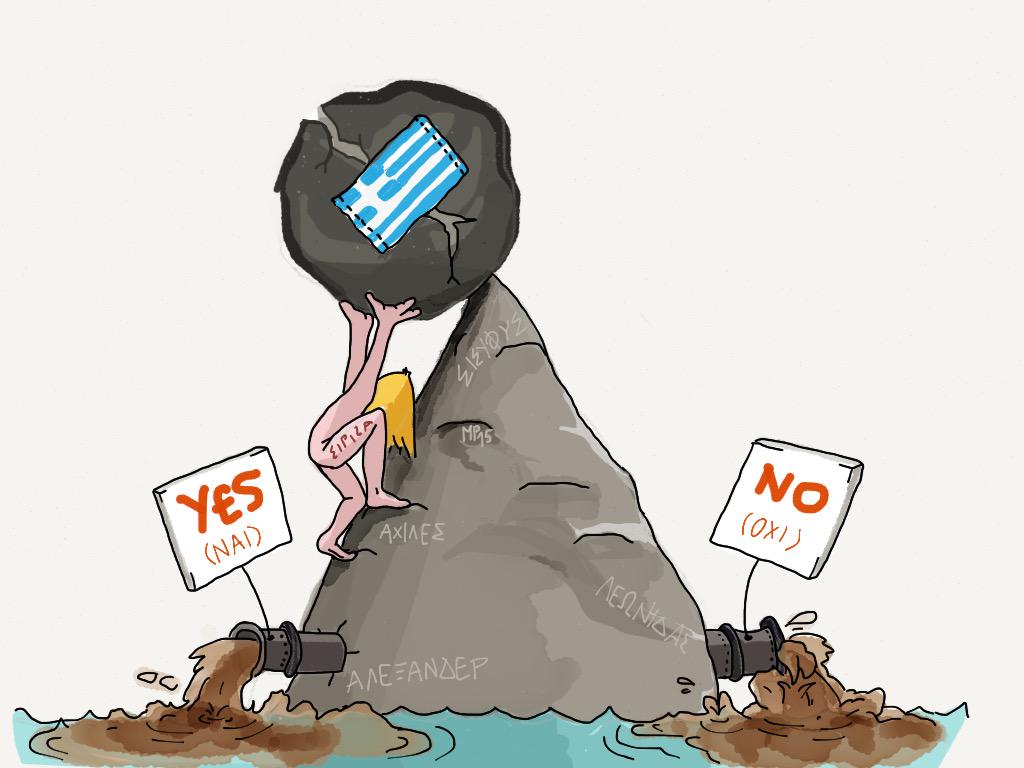 paulovicmichal's tweet image. &quot;Think before you vote&quot; - Sisyphus 
#greferendum #oxi #grexit #cartoon #Syriza 

facebook.com/10116917255280…