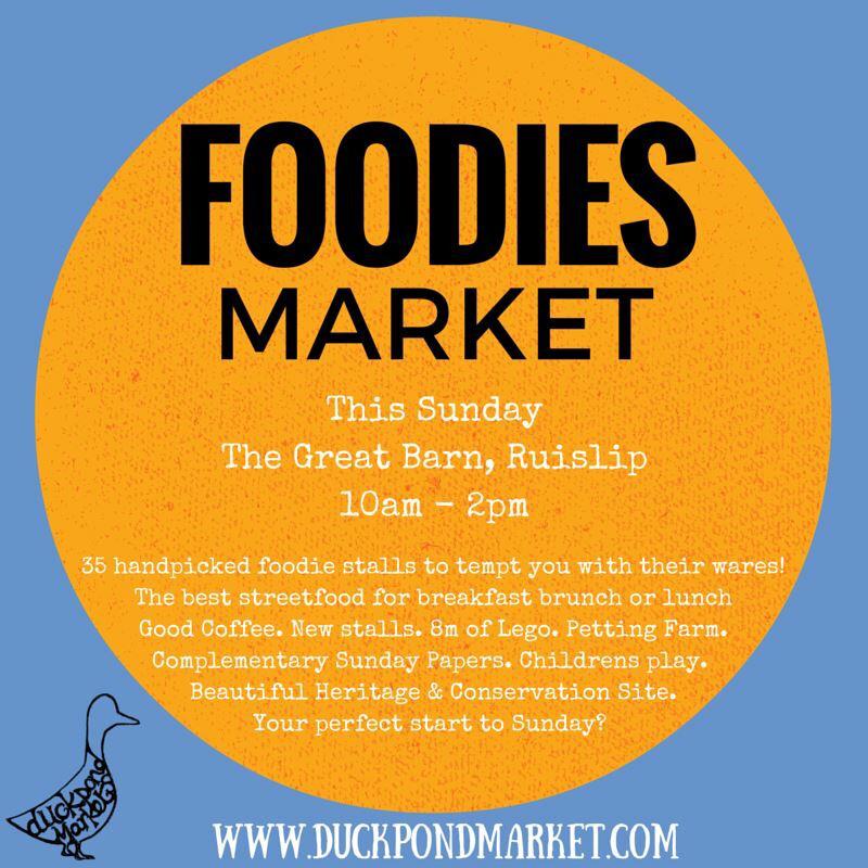 Foodies market is today 10-2 in Ruislip. See you there!