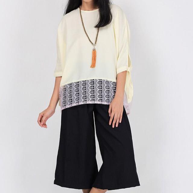 NEW FLAVOR!! baby yellow-pink batwing blouse ONLY IDR 130k