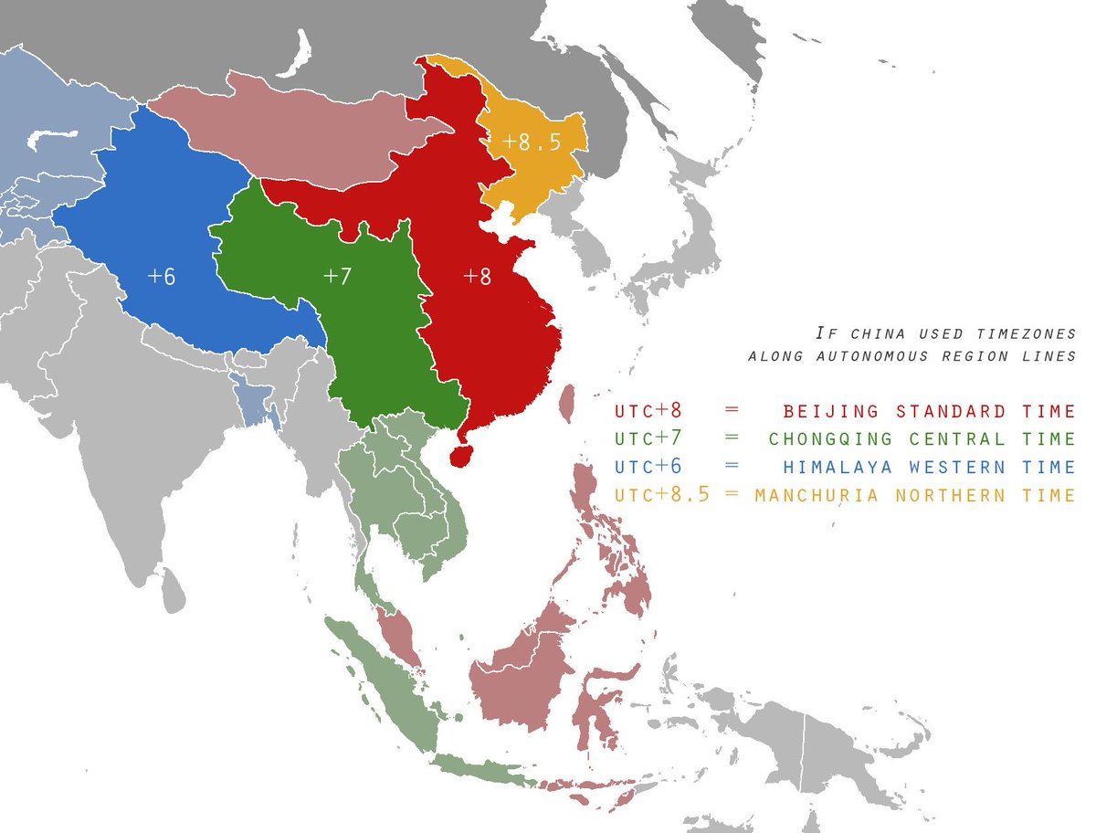 Lvv2 Com 中国各地时差 国外制作的中国时区划分 假设我国各地时间基于实际时区 而不是采用统一的北京时间 那么红色是 北京时间 即东8区 黄色是东8 5区 即比北京时间早半个小时 绿色是东7区http T Co Znfplgamad Http T Co P1zizauetr Lvv2 Com 中国各地时差 国外制作的中国时区划分 假设我国各地时间基于实际时区 而不是采用统一的北京时间 那么红色是 北京时间 即东8区 黄色是东8 5区 即比北京时间早半个小时 绿色是东7区http T Co Znfplgamad Http T Co P1zizauetr