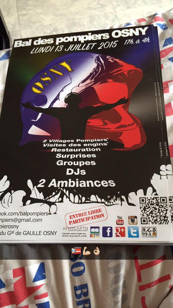 JeuneSP_Fr's tweet photo. Ne prevoyez rien pour le 13 Juillet, c'est à Osny que ca se passe! 🚒🎊👌🏼 http://t.co/hgUSwSn9fc