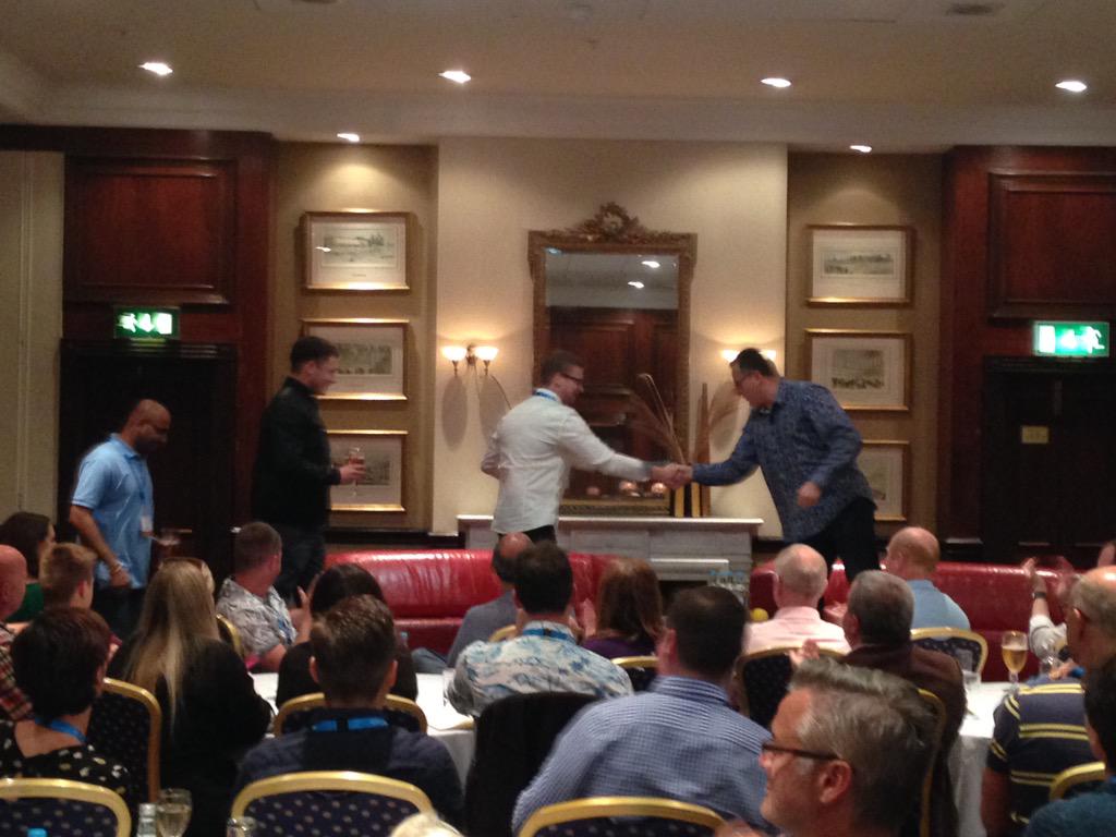 yomdel's tweet image. Google chaps take the stage with @nigelbotterill for night before #BottysEC. @ECsuccessTeam cracking job.