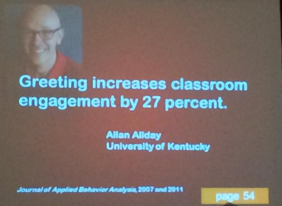 justintarte's tweet image. Greeting students as they enter your classroom increases engagement by 27%: #edchat