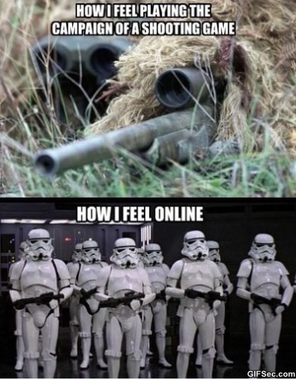 gamebelike's tweet photo. Single Player Shooter 😎 VS Multiplayer Shooter 😦 http://t.co/uxoGi89oqg
