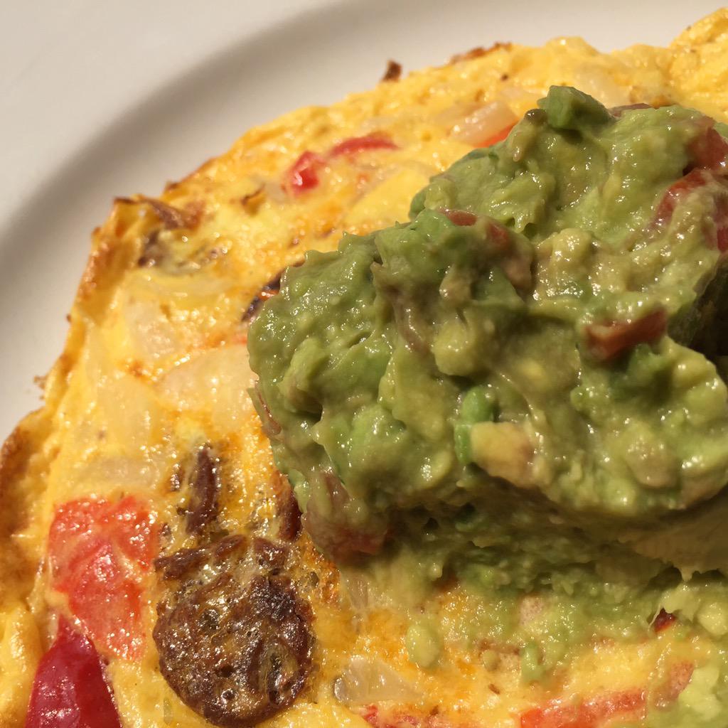 w42st's tweet photo. Spicy Sunday #brunch @hk_hellskitchen - frittata with merguez sausage and guac #HellsKitchen #w42st #W42STSentMe http://t.co/mnEnKTmw7O