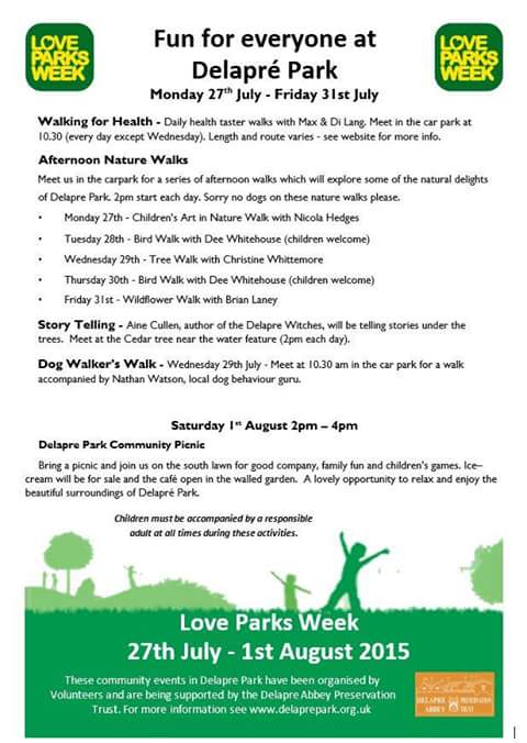 @LoveParks_Week <a href="/DelaprePark/">Delapre Park</a> good to be involved in this :)