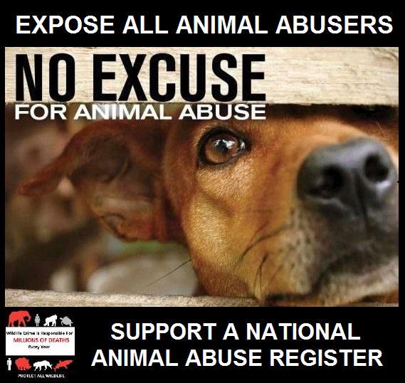 Protect_Wldlife's tweet image. Pls Sign &amp;amp; RT: Expose ALL Animal Abusers; Support A National Animal Abuse Register! thepetitionsite.com/tell-a-friend/… … #Anipals