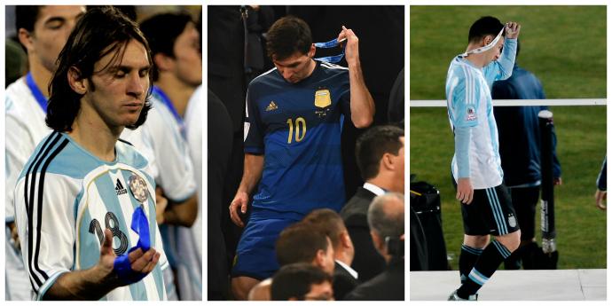 geglobo's tweet photo. Aversão à medalha de prata: os três vices de Messi pela Argentina em montagem http://t.co/k6qCYCvxCH http://t.co/k4Cr1CiO5W