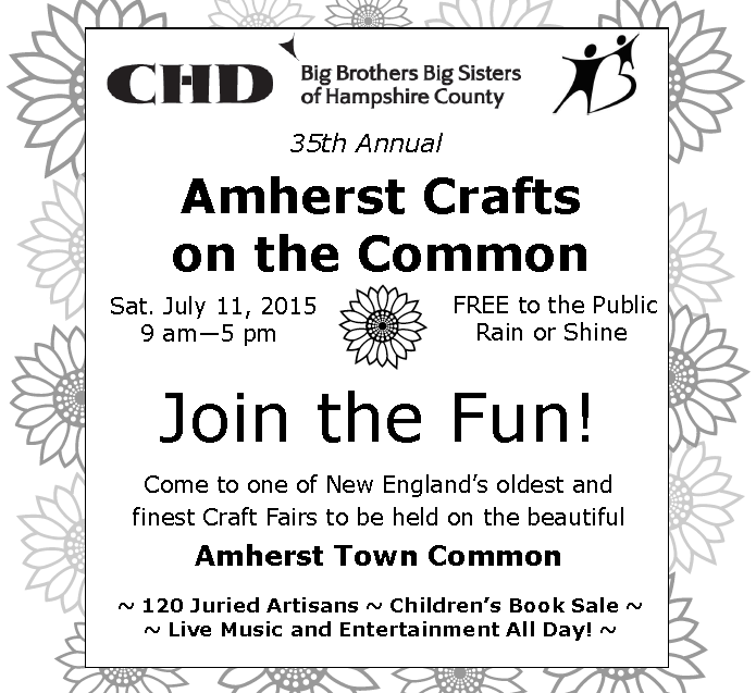 Join the Fun at Amherst Crafts on the common this year! (we'll be there). Plus: it's all for a good cause!