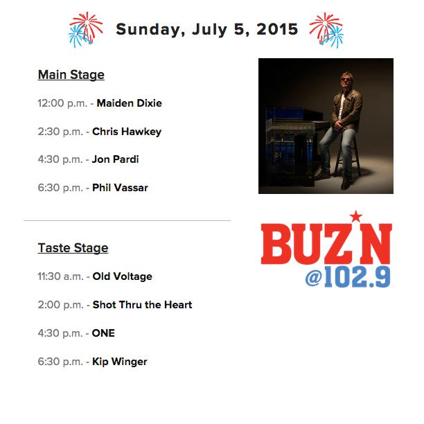 Country music is taking over the Main Stage today! We've got awesome bands on the Taste stage too! @BUZN1029