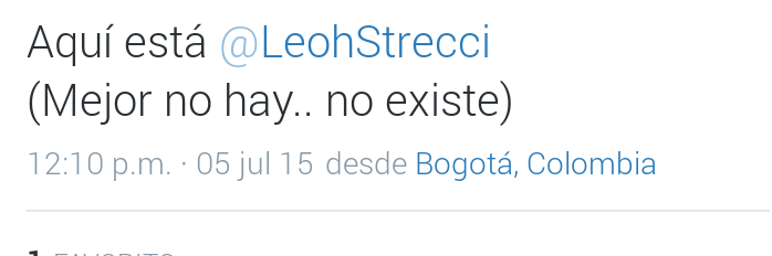 ceeeziiz's tweet photo. @ManadaDeLeoh Como cuando tuitean desde Bogotá 😂😂😂😂😂 @yuyacst tu #MachoALaModa es @LeohStrecci 💪 http://t.co/ixXrzoSuzh