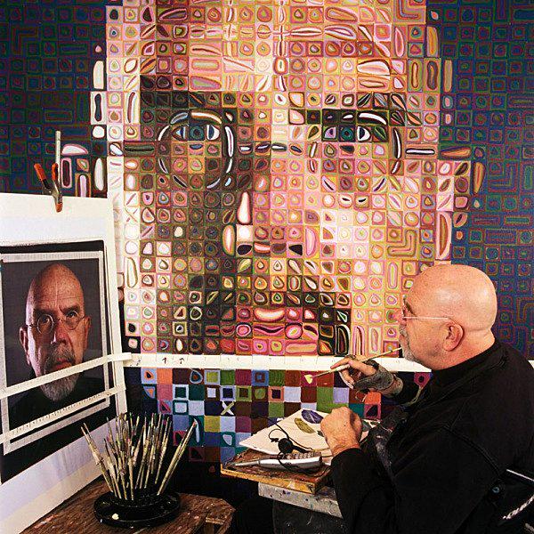 Happy Birthday Chuck Close (b. 1940) ~ (Painting Self Portrait,\ 2004-05) 