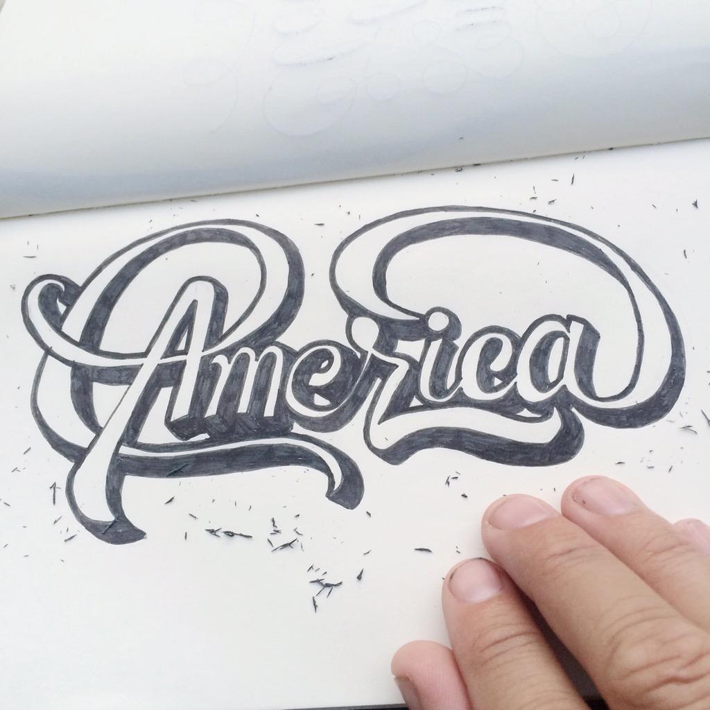 TheUpSideUp's tweet image. "America" :: #america #typograpgy #handlettering #lettering #font #design #typedesign #pen #ink #permanent