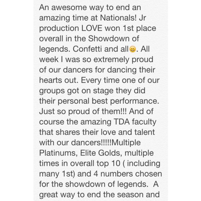 DebbieTDA's tweet photo. *And so excited for next season #TDA #Tutterow #soproud http://t.co/CNtG2DaYCB