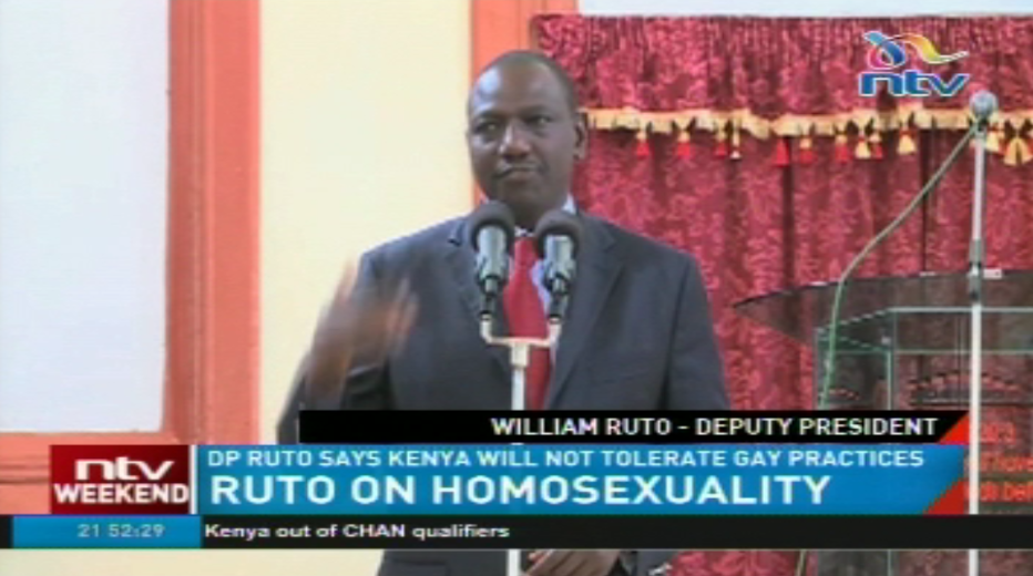 ntvkenya's tweet image. DP Ruto says Kenya will not tolerate gay practices  #NTVWeekendEdition  @TrevorOmbija