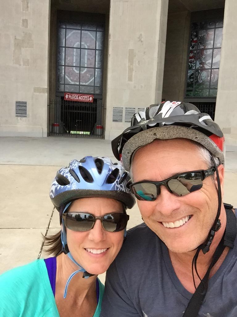 Johnbuckeyelvr's tweet photo. 25 mile ride past the shoe. #ohiostadium http://t.co/6UbfiRqzI9