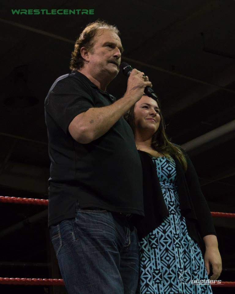 TylerBurnsBand's tweet photo. @JakeSnakeDDT @LilsnakeCodi 

One of the great Heels in the Wrestling business...with her Father Jake. http://t.co/dMNBwBthce