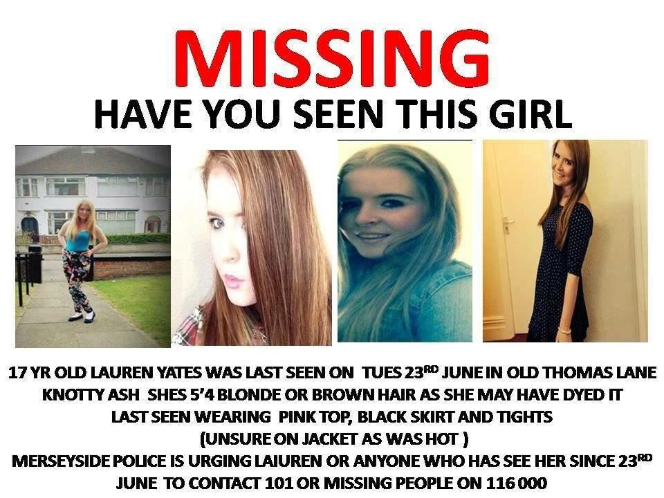 LesleyKenton's tweet image. @chunkymark My friends daughter has been missing 2 weeks. Please can you share the poster #HaveYouSeenLauren