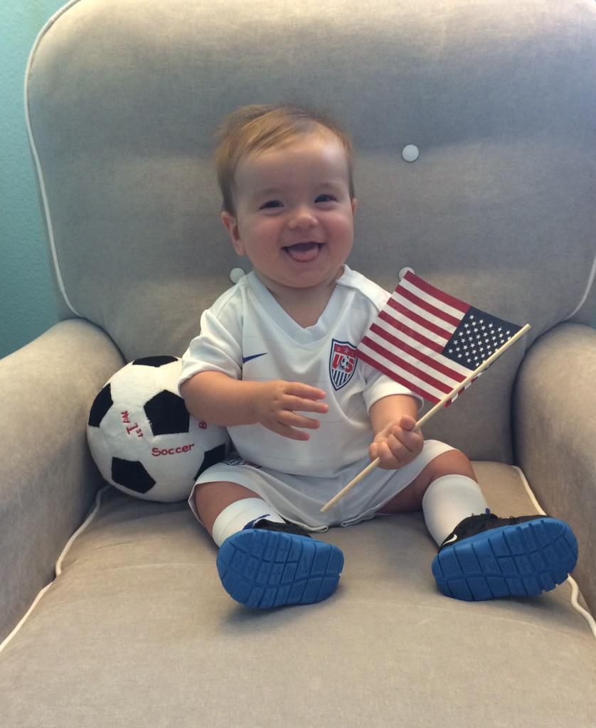 SCOCsoccer's tweet photo. Ready for the #WWCFinal today. @ussoccer_wnt vs. @japan on @FOXSoccer #LukeAndrew is cheering for @moeebrian http://t.co/R2oR1f59pG