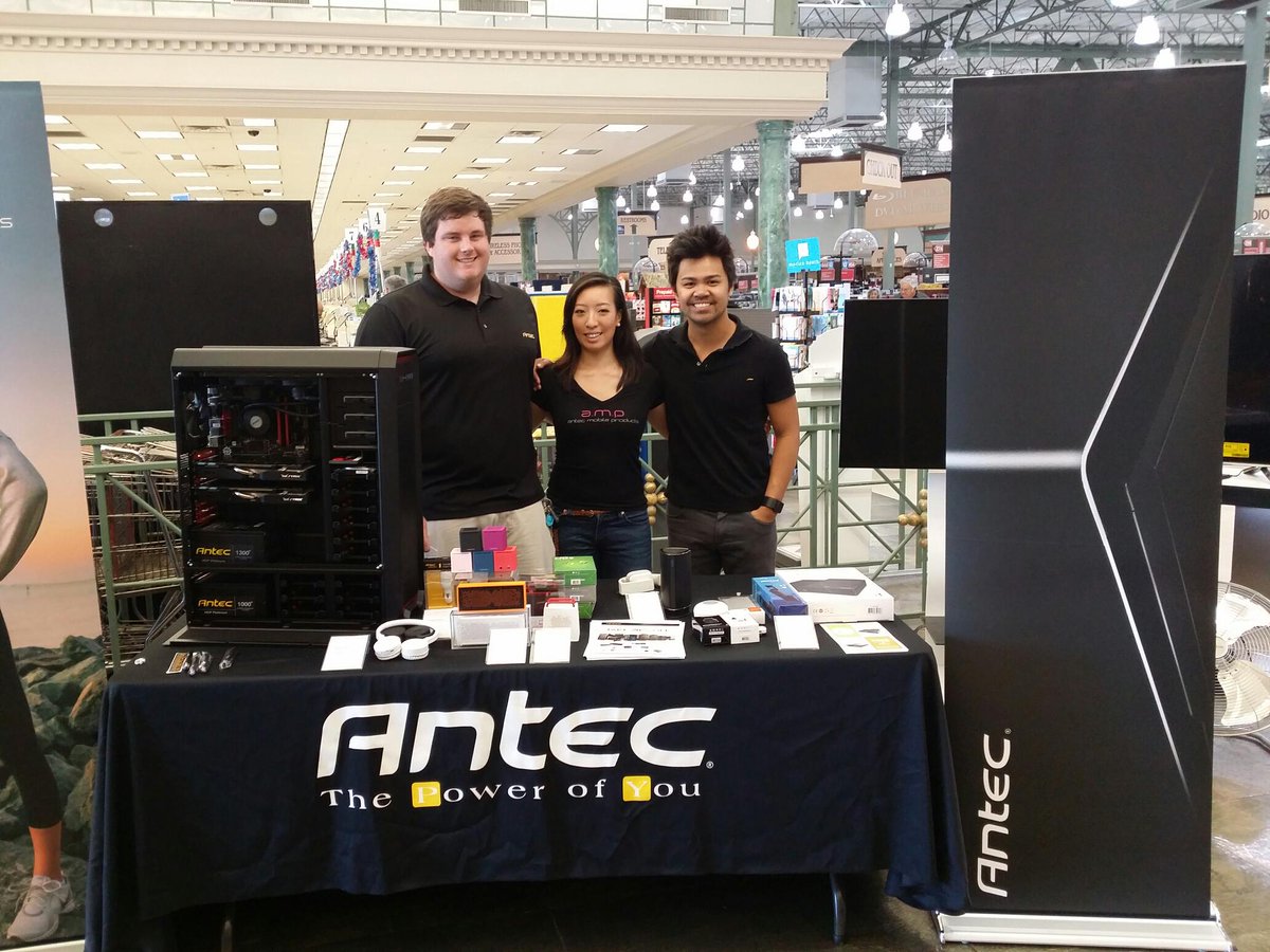 antec's tweet photo. The A-team is here at Fry's Electronics in Fremont to celebrate our sale event! http://t.co/OYpRrRzsZu