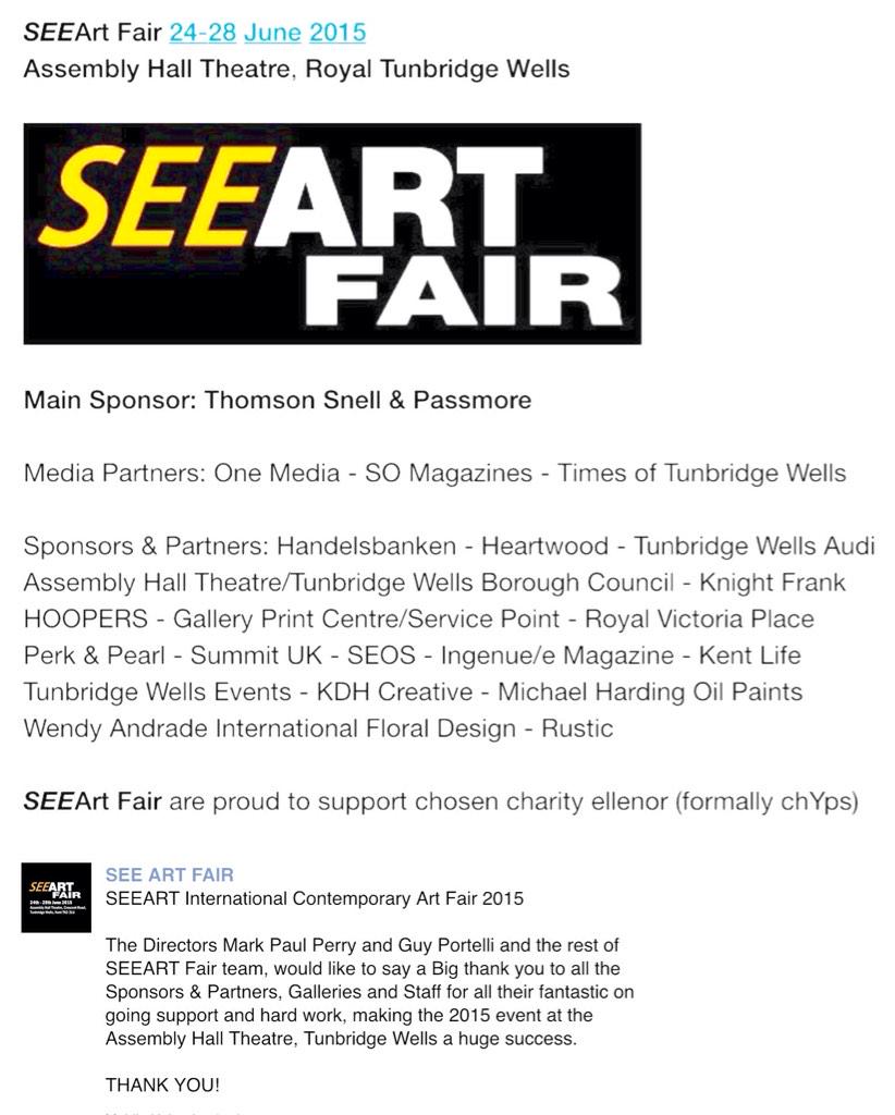 #SEEART #Contemporary #Art #Fair would like to say a BIG THANK YOU to all their Sponsors, Partners, Galleries &amp; Staff