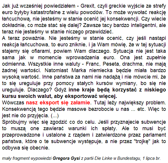 Przyszłość Grecji i całej strefy euro zależy głównie od Niemiec