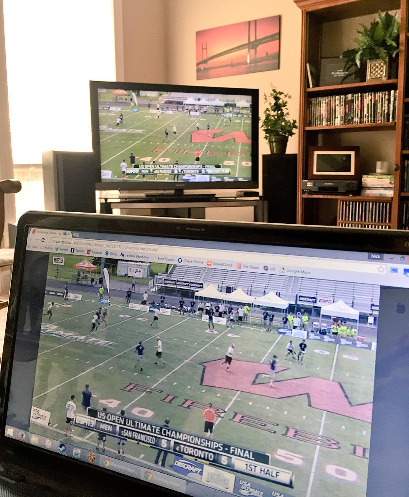 UticaFrisbee's tweet image. #USopenoh on the big screen got us like-- woah