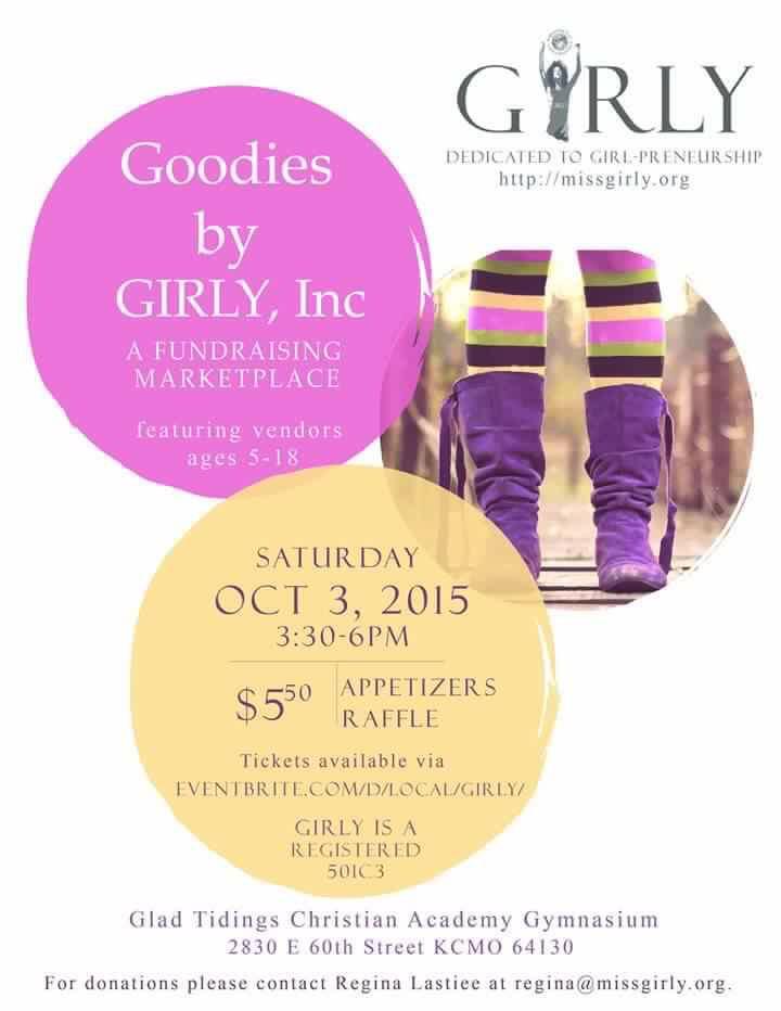 Mark your calendar for Saturday, October 3rd at 3:30pm. Come support our young girl entrepreneurs!!!