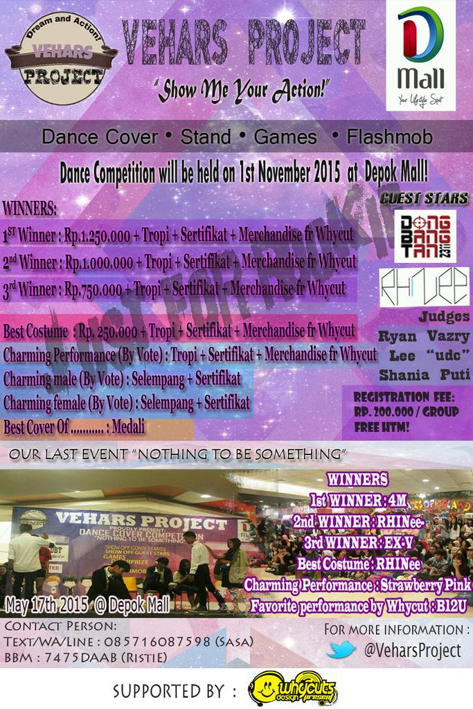 <a href="/ABS_twt/">=</a> <a href="/XAP6/">X.A.P Dance Cover</a> <a href="/itsBAM_6/">B.A.M Yes Sir!</a> <a href="/BibblePop_DC/">BibblePop's</a> 2nd event dari vehars project. Tanggal 1 nov ! Cek dulu pamfletnya. Join yuk!😊